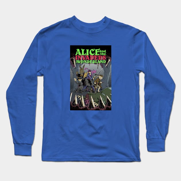 Alice and the Invaders From Wonderland Long Sleeve T-Shirt by Bret M. Herholz